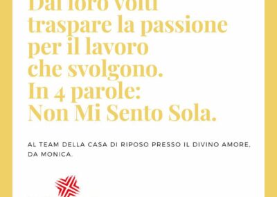 Grazie a tutto il team della Casa di Riposo Nuova Sair, Roma